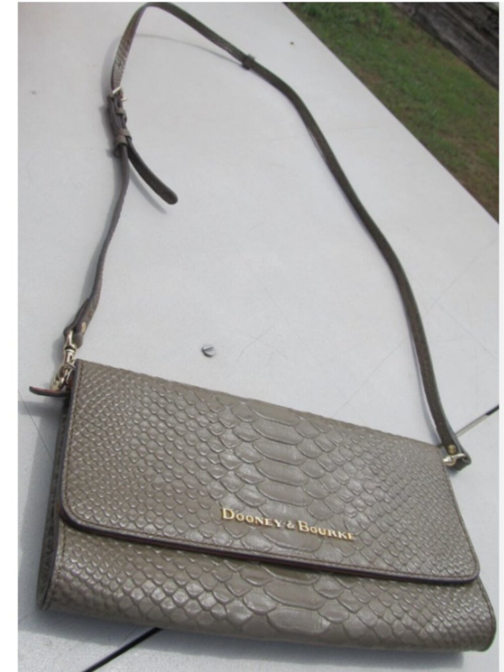 DOONEY & BOURKE Caldwell Collection Mushroom Brown Crossbody Clutch,